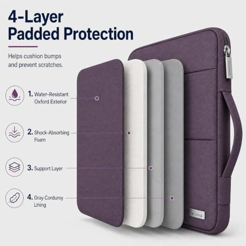 Voova Laptop Sleeve 13.3 Inch, Laptop Case for MacBook Air, Dark Purple — view 3