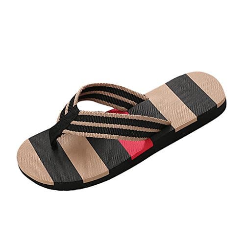 Flip Flop Slippers for Men Outdoor, Lightweight Travel Slippers Men, Black