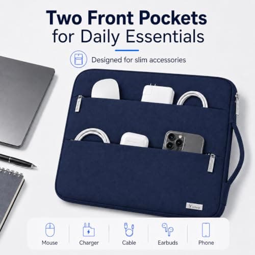 Voova Laptop Sleeve 13.3 Inch, Laptop Case for MacBook Air, Blue — view 4
