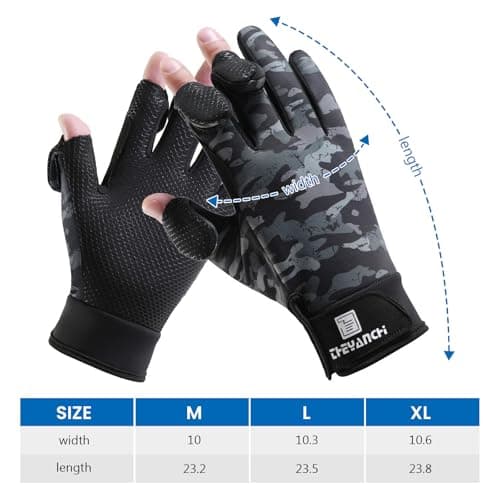 GJV Winter Fingerless Fishing Gloves for Men & Women, Windproof Cold Weather Touchscreen Warm Motorcycle Cycling Gloves for Photography Hunting Ski Driving (Camouflage Grey, M) — view 2
