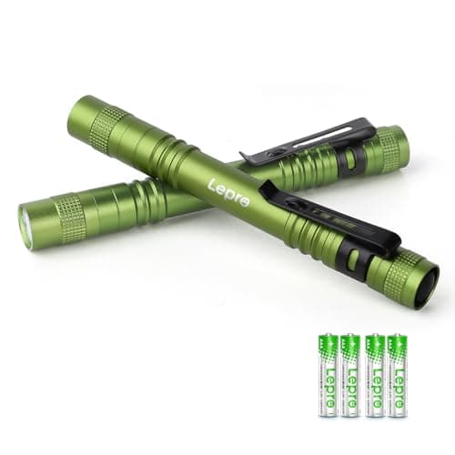 Lepro LED Torch Battery Powered, 2 Pack Pen Torches with Clip, Pocket Sized