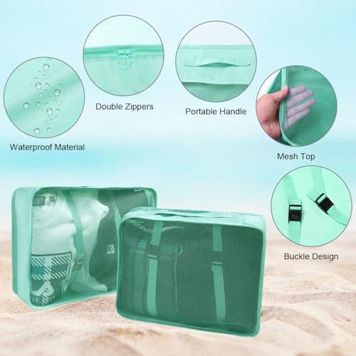 OSDUE Packing Cubes for Suitcase, 8PCS Thickening Travel Organiser Packing Bags Lightweight Travel Accessories Organizers Essentials Clothes Shoes Cosmetics Toiletries Storage Bags — view 6