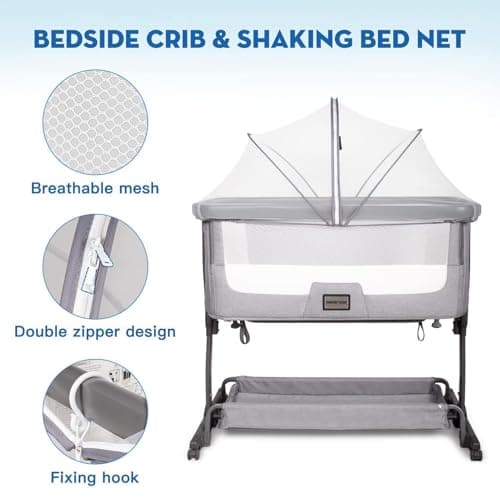 Mosquit-os Net For Travel Cot, Foldable Mosquit-os Net For Babi-es Crib To Keep Buges/Cats Out, Bab-y MosquitoNet With Noiseless Zipper, Visible Breathable Mesh MosquitoNet For Cot Travel Bassinet — view 2