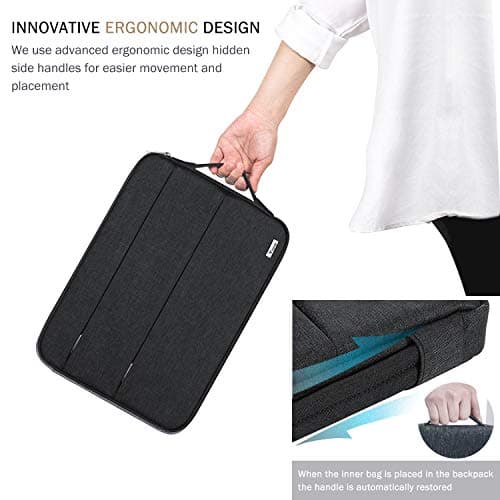 Voova Laptop Sleeve Case 13 13.3 Inch for MacBook Air 13 M1/M2/M3 2020-2024, MacBook Pro 13/14, Waterproof Slim Computer Bag Cover with Handle and Accessory Pocket, Black — view 5