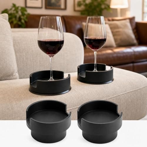Universal Couch Cup Holder Adapter Insert,2pcs Sofa Cup Holder Adapter Expandable Sofa Part,Suitable for Mugs and Wine Glasses,Cups Holders for Mugs Tumblers Bottles,Spill Free Drink Storage for Sofa — view 4
