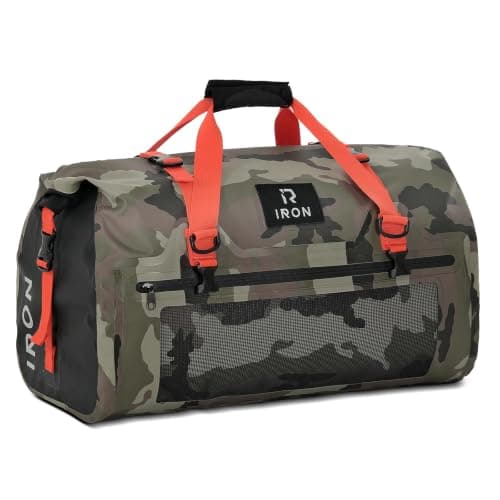 BORLENI Motorcycle Rear Bag Waterproof Luggage Roll Motorcycle Bag Waterproof Motorcycle Bag Saddle Bags Travel Bag Reflective for Hiking, Cycling, Travel, Camping, Outdoor, Kayaking, 70 L Camouflage