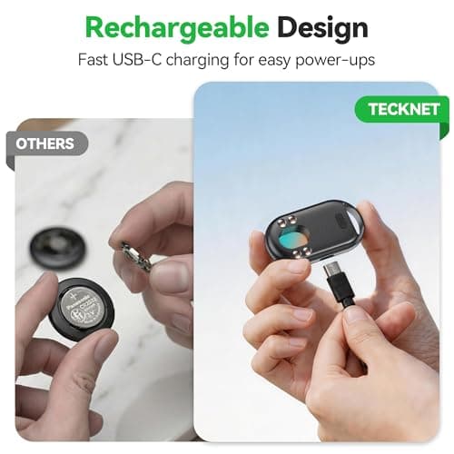 TECKNET Air Tag Tracker 4 Pack, Rechargeable Item Finder for Apple Find My — view 4