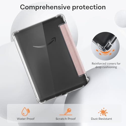 CoBak Case for 6" Kindle 11th Generation 2024 and 2022 - Ultra Slim Lightweight Transparent Clear TPU Back Shell Protective Cover with Auto Wake/Sleep for Kindle, Rose Gold — view 4