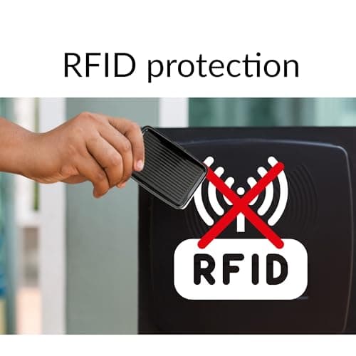 kanta RFID Blocking Credit Card Holder, Card Protector, Aluminium, Business Card Case for Women or Men, Metal ID Organiser Wallet with 6 Slots, Compact and Convenient, Travel Wallet (Black) — view 5