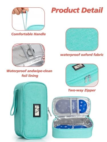 Leng Ke Breastmilk Cooler Bag - Breast Milk Cooler Travel Bag with Temperature Display, Insulated Breastmilk Cooler Bag for Travel, Breastmilk Storage Bag for Daycare Travel Nursing Mom (Green) — view 5