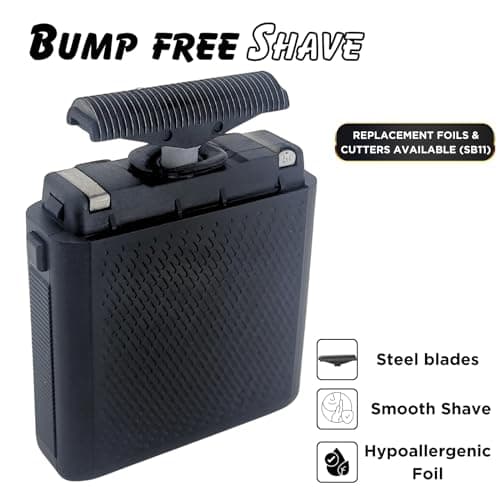 Supreme Trimmer Solo STF101 Men's Single Foil Shaver (150 Minutes Runtime) Wireless Powerful USB C Mini Size Travel Shaver for Hairdressers and Home (Black) — view 3