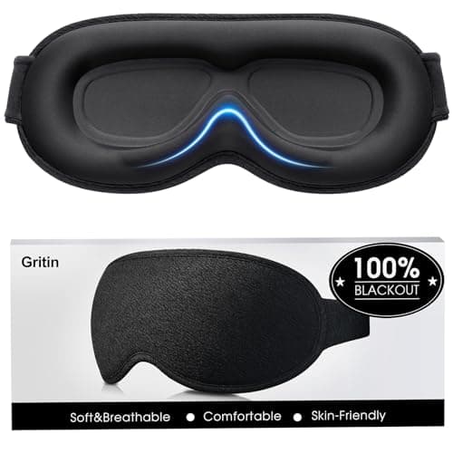 Gritin 100% Blackout Sleep Masks for Women & Men - Zero Eye Pressure Mask