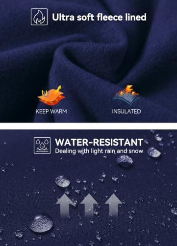 baleaf Women's Thermal Leggings Fleece Lined Water Resistant Legging High Waisted Winter Running Hiking Sports Trousers with Pockets Navy L — view 5