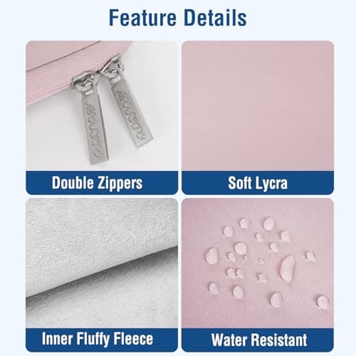 MOSISO 13 inch Laptop Case Neoprene Sleeve with Small Bag,Baby Pink — view 4