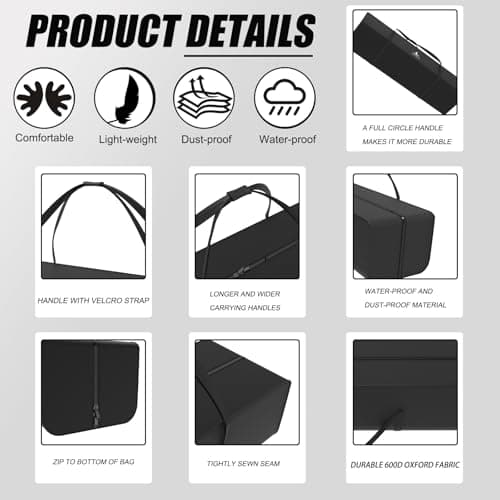 Supvision Travel Duffel Tote Gym Bag with 2-Way Durable Zippers Waterproof Strong Oxford Fabric, Beige" or "Cream, 95cm/42.7L, 37.4in for Starting Blocks — view 4