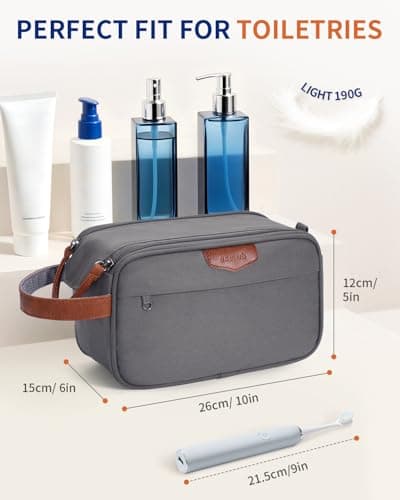 ECOHUB Toiletry Bag for Men, Wide-Open Travel Wash Bag with Wet Pocket — view 6