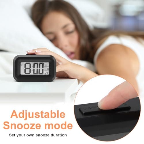 Digital Alarm Clock for Bedroom LED Display Clocks Small Travel Alarm Clock — view 6