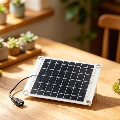 Portable Solar Fan 5 V with Clip and App Monitoring, Solar Fan, 17.5 x 21.5 cm, ABS Weatherproof for Camping, App-Controlled Solar Fan with Real-time Energy Monitor, Small (Solar Panel) — view 5