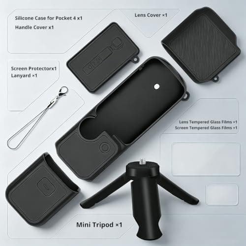 6 In 1 Protection Kit with Tempered Glass Compatible for DJI Osmo Pocket 4 — view 2