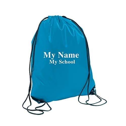 Hoolaroo Personalised Pe Kit Bag Kids Pe Bag For School Personalised Swimming Bag Gym Sac Drawstring Bag Boys Or Girls - Turquoise — view 2