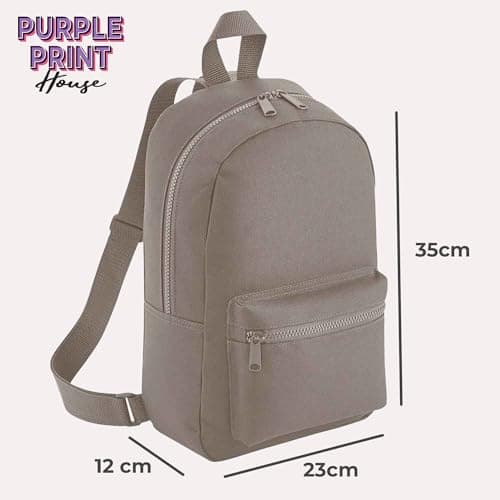 Purple Print House Pink Bows Girls Personalised Mini Backpack Custom Name Back To School Nursery Infant Toddler Holiday Bag, One Size, Black — view 5