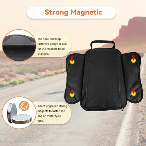 Dracarys Magnetic Motorcycle Tank Bag - Strong Magnetic Waterproof Oxford Black Motorbike Bag - Travel Outdoor Sport Luggage - Universal for Most of Motorcycle — view 4