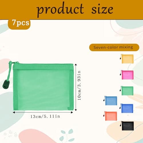7 Pcs Small Makeup Bag for Handbag,Small Zip Travel Pouches for Handbags — view 2