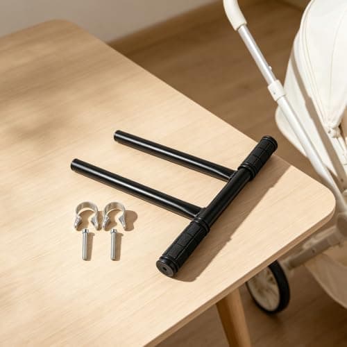 Beaupretty Stroller Handlebar Extension Kit for Tall Parents, Plastic Stainless Steel Construction with Frosted Antislip Texture, Elevated Front Bar and Metal Connector, Quick Installation — view 6