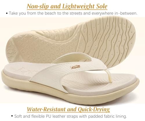 KuaiLu Womens Arch Support Flip Flops Yoga Mat Cushioned Orthopedic Sandals — view 6