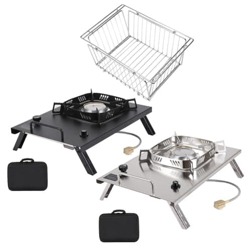 BEAZOOM Portable Folding IGT Table, for Stainless Steel Camping Cooktop for Compact Outdoor Burner HikingDrain basket — view 3