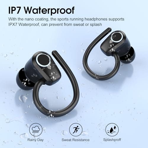 Wireless Earbuds with Earhooks HiFi Stereo, IP7 Waterproof Sports Earphones — view 5