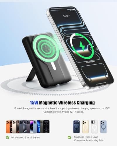 Azmuth for MagSafe Power Bank, 10000mAh Magnetic Wireless Portable Charger — view 2