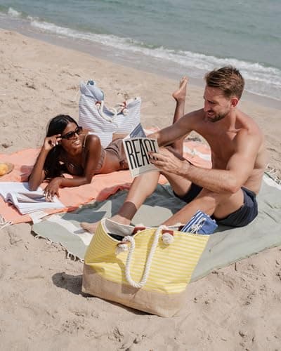 furora HOLIDAY Beach Towel for adults (cotton): Extra Large 100x200 cm / 39x79 Inch | lightweight, wearable Turkish Towel Fouta, sand free | Travel Towel, Picnic Blanket, Women Men Holiday Essentials — view 2