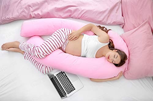 Hometex 9ft U-Shaped Pregnancy Pillow – Full Body Maternity Support with Removable Case (Grey) — view 3