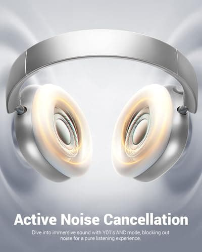 Wentronic Y01 Wireless Over Ear Headphones, Noise Canceling Bluetooth 5.3 Headphones with Microphones,Hi-Res Audio,48H Playtime,Foldable,Breathable Soft Earpads for iOS/Android/Samsung/PC-Silver — view 3