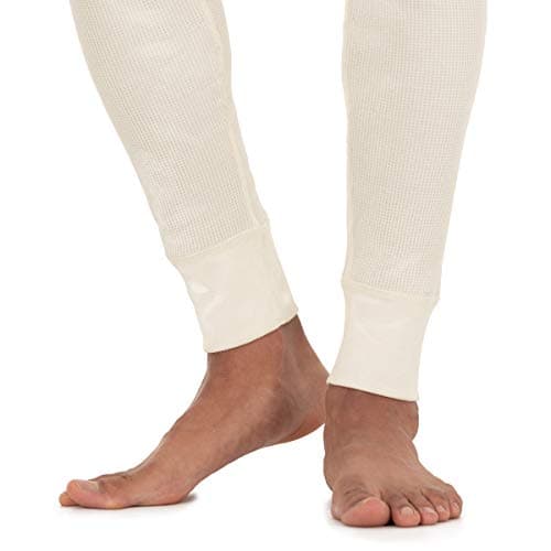 Fruit of the Loom Men's Recycled Premium Waffle Thermal Underwear (1, 2, 3, and 4 Packs) Pajama Bottom, Black/Natural, L UK — view 5