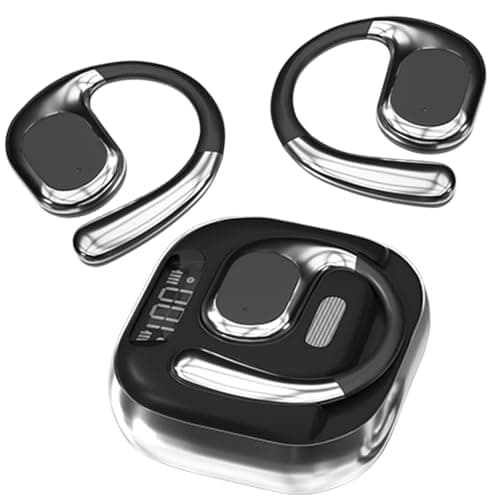 BZRYPREC OWS 144-Language AI Translator Earbuds - Real-Time Speech Translation with Accent Recognition - Learning/Travel/Business Bluetooth Earbuds（Black）