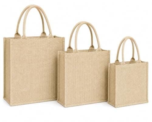 Rainbow Group 3 Pack Large Jute Burlap Tote Bag — view 3