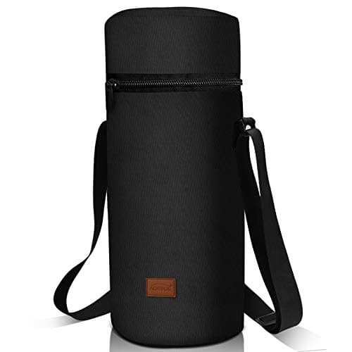 Aosbos 2 Bottle Wine Cooler Bag, Leakproof Padded Insulated Water Bottle Carrier with Shoulder Strap, Cool Bags Sling for Beach, Picnic, Travel – Gift Pouch for Wine Lovers, 15" x 5.9"