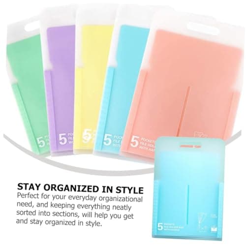 TOGEVAL 2pcs Accordion File Folder Multifunction Document Folders for Receipt Organizer Handle for Travel Organiser Packing Bags — view 3