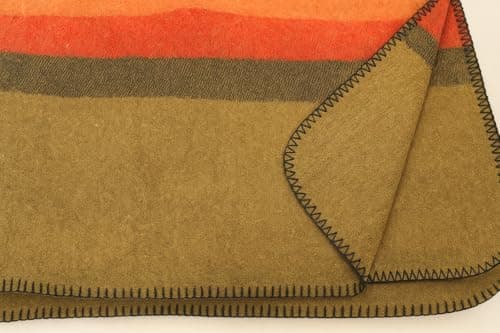 German Army Wool Blanket, 165 x 225 cm, 2.5 kg, Thick, Warm & Durable - Heavy Duty for Camping, Outdoor, Survival, Emergency, and Tactical Use Wool Fabric Throw Blanket Soft Fleece — view 4
