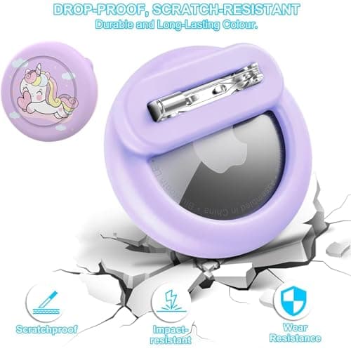QZKJQDD Compatible with Air-Tag Holder for Kids Hidden Case, Cute Unicorn Air-Tag Tracker for Kid, Hidden Kids Holder with Invisible Pin, Anti Lost, tracker for kids, for Children, Elderly, Luggage — view 3