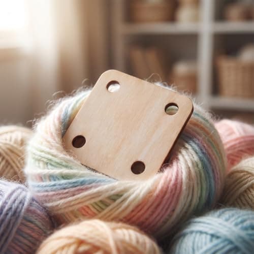 KICHOUSE 72pcs Wooden Weaving Cards Square and 4 Hole for Beginners — view 4
