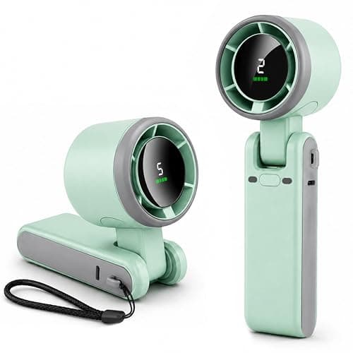 EcoNour Portable Handheld Fan - 5 Gear High Speed Rechargeable Fan - Green