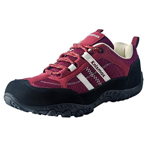 Knixmax Women's Walking Shoes, Lightweight Trainers, Wine Red UK 9/EU 42