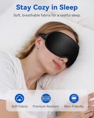 Facemoon Blackout Eye Mask, 3D Weighted Sleep Mask, Travel Essentials — view 6