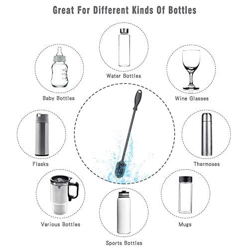 ddLUCK Silicone Bottle Brush for Cleaning, 31cm Water Bottle Cleaner(Qty 1) — view 5