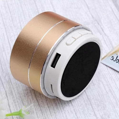 NTEK Bluetooth Speaker Mini Portable Wireless Outdoor Speaker, Mini Wireless Bluetooth Speaker, Noise-Cancelling Microphone, Small but Loud, Portable Speakers for Car, Bike, Outdoors, Shower (Gold) — view 4