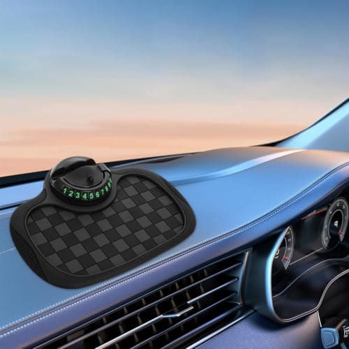 Car Phone Holder Mat for Dashboard Parking Number Display Black — view 5