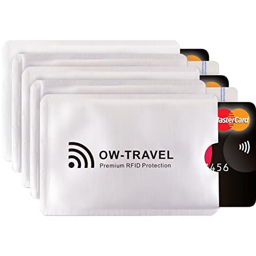 OW-Travel RFID Card Holder Bank Card Protector Sleeves TUV Certified 5 Pcs